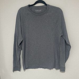 Everlane Mens Gray Heather Crew Neck Raglan Long Sleeve‎ Cotton T-Shirt Large